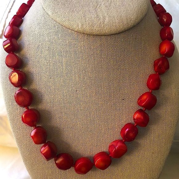Sterling Silver Hand Knotted Coral Necklace - Picture 2 of 8